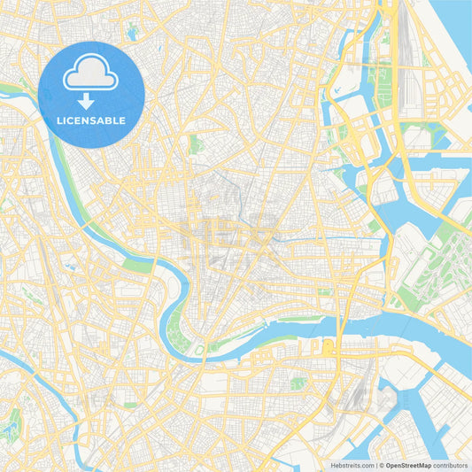 Printable street map of Ōta, Japan