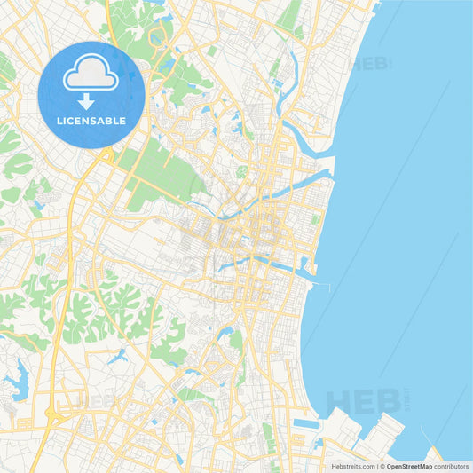 Printable street map of Tsu, Japan