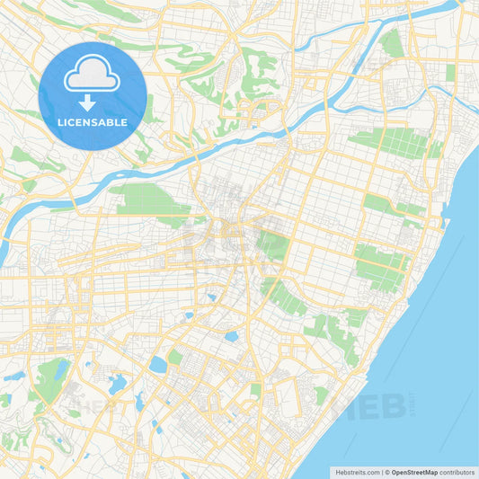 Printable street map of Suzuka, Japan