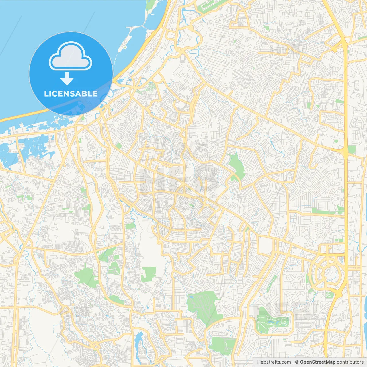 Printable street map of Las Piñas, Philippines