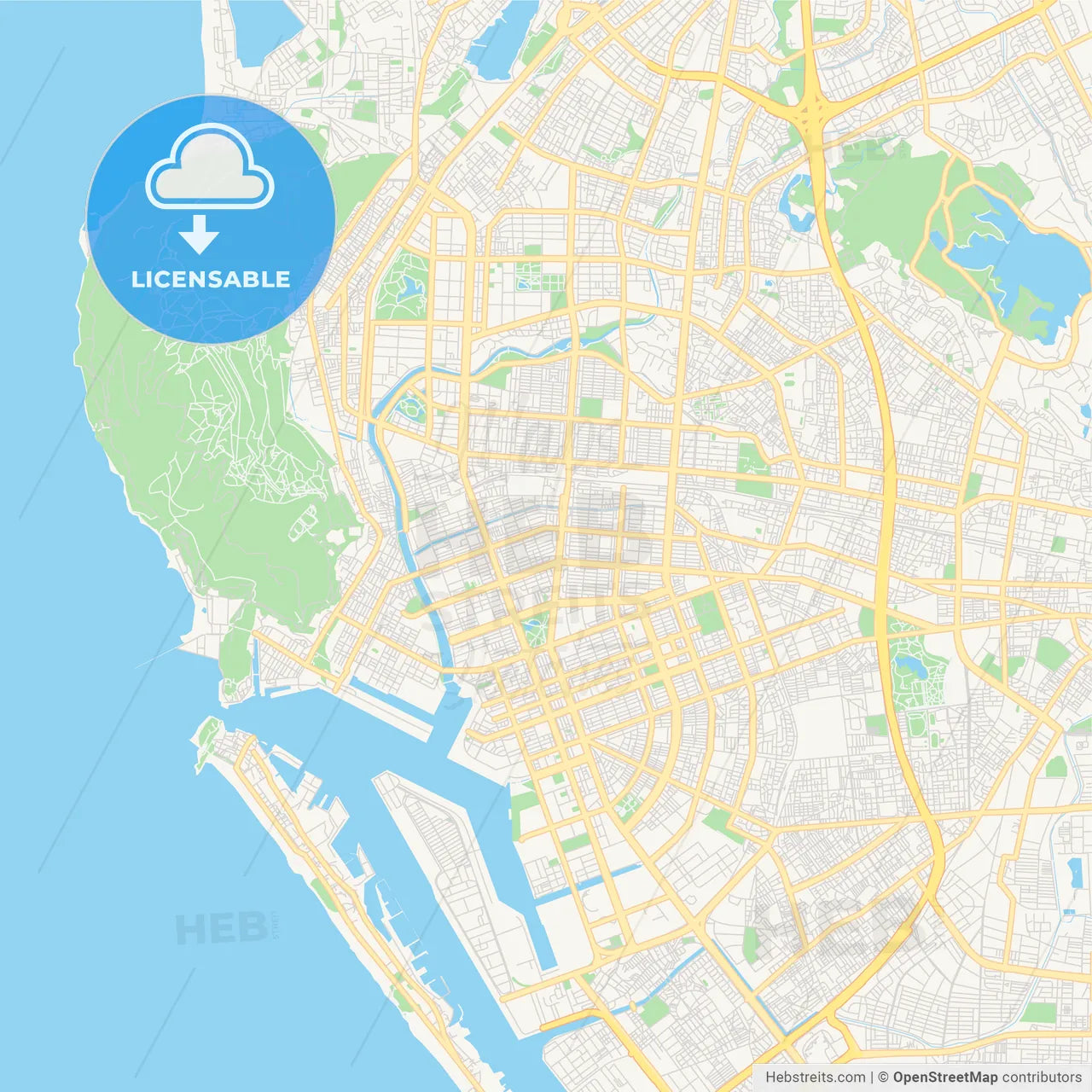 Printable street map of Kaohsiung, Taiwan