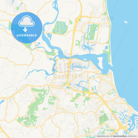Printable street map of Sunshine Coast, Australia