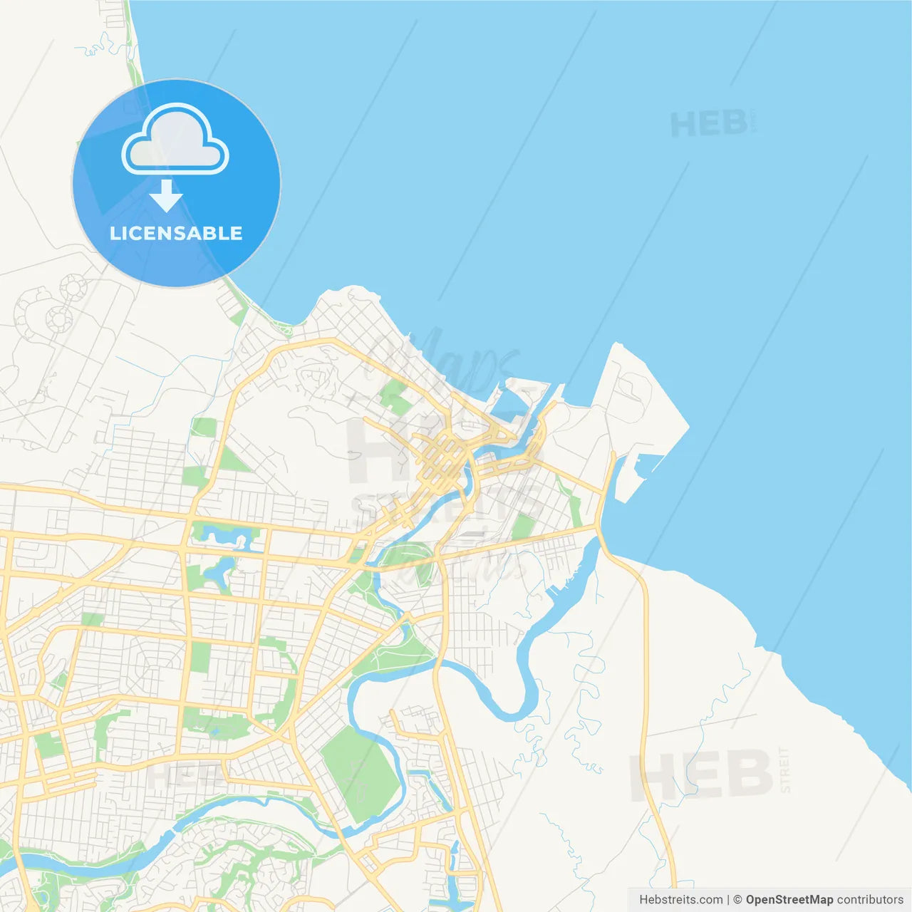 Printable street map of Townsville, Australia