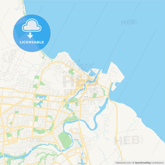 Printable street map of Townsville, Australia