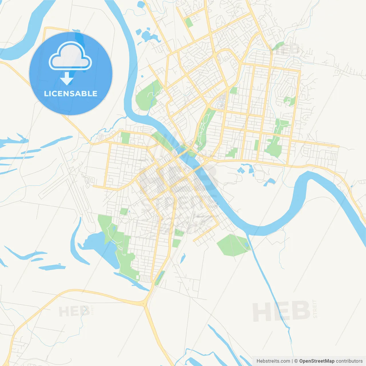 Printable street map of Rockhampton, Australia