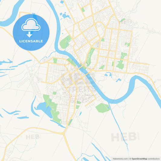 Printable street map of Rockhampton, Australia