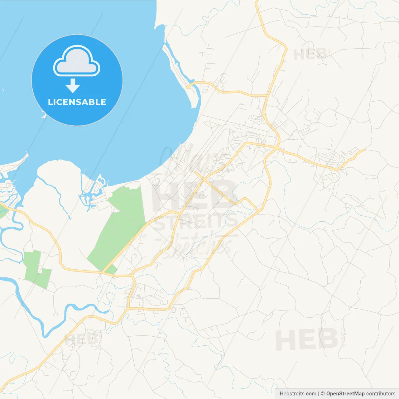 Printable street map of Nadi, Fiji