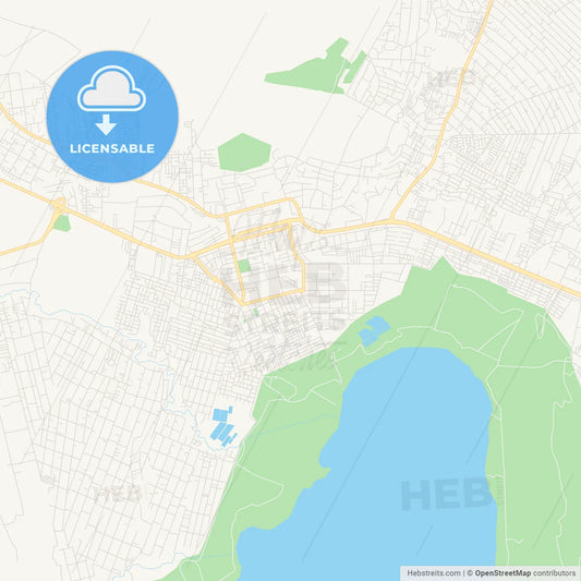 Printable street map of Nakuru, Kenya