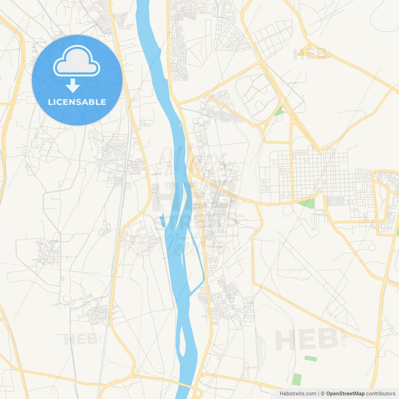 Printable street map of Halwan, Egypt