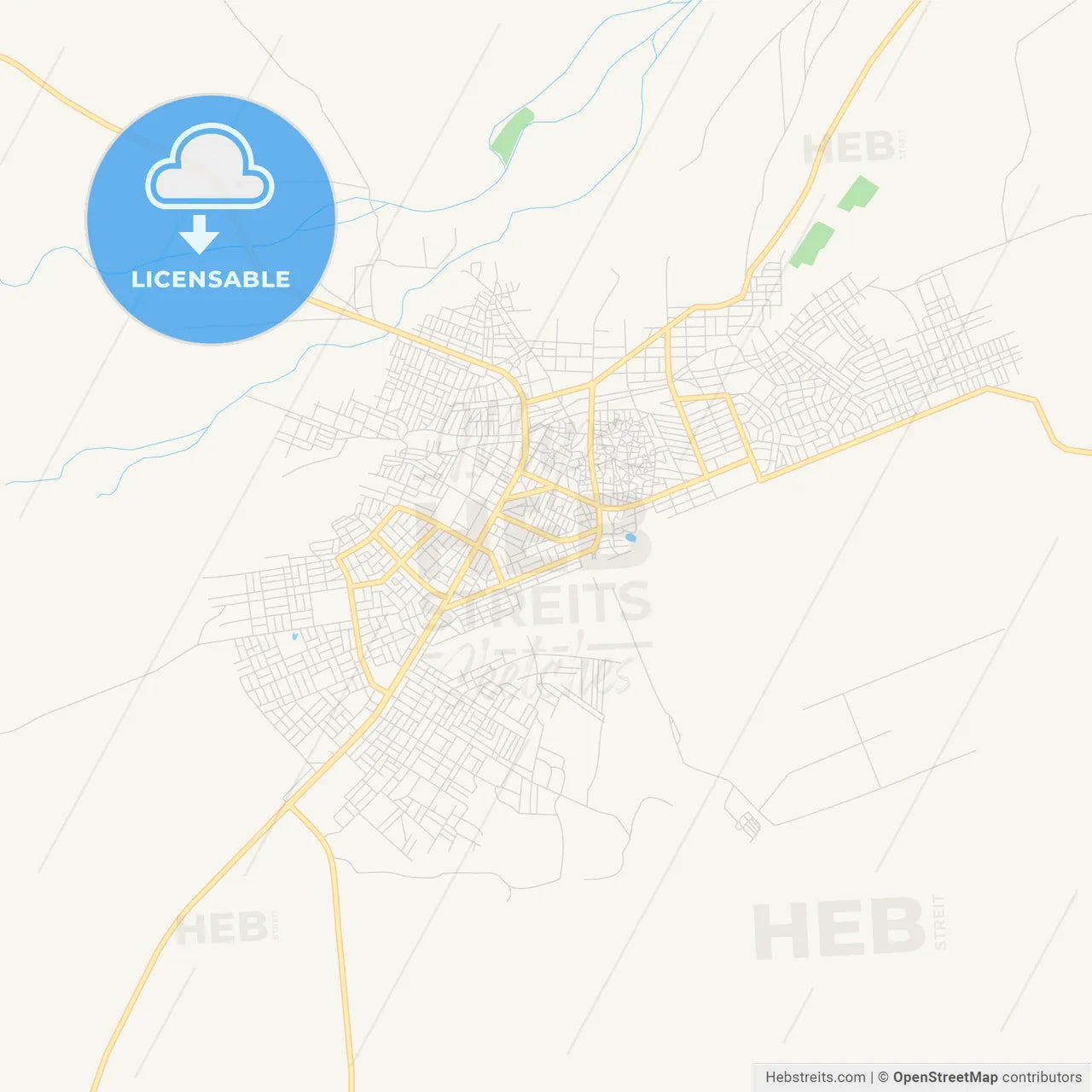 Printable street map of Agadez, Niger