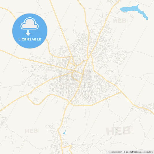 Printable street map of Offa, Nigeria