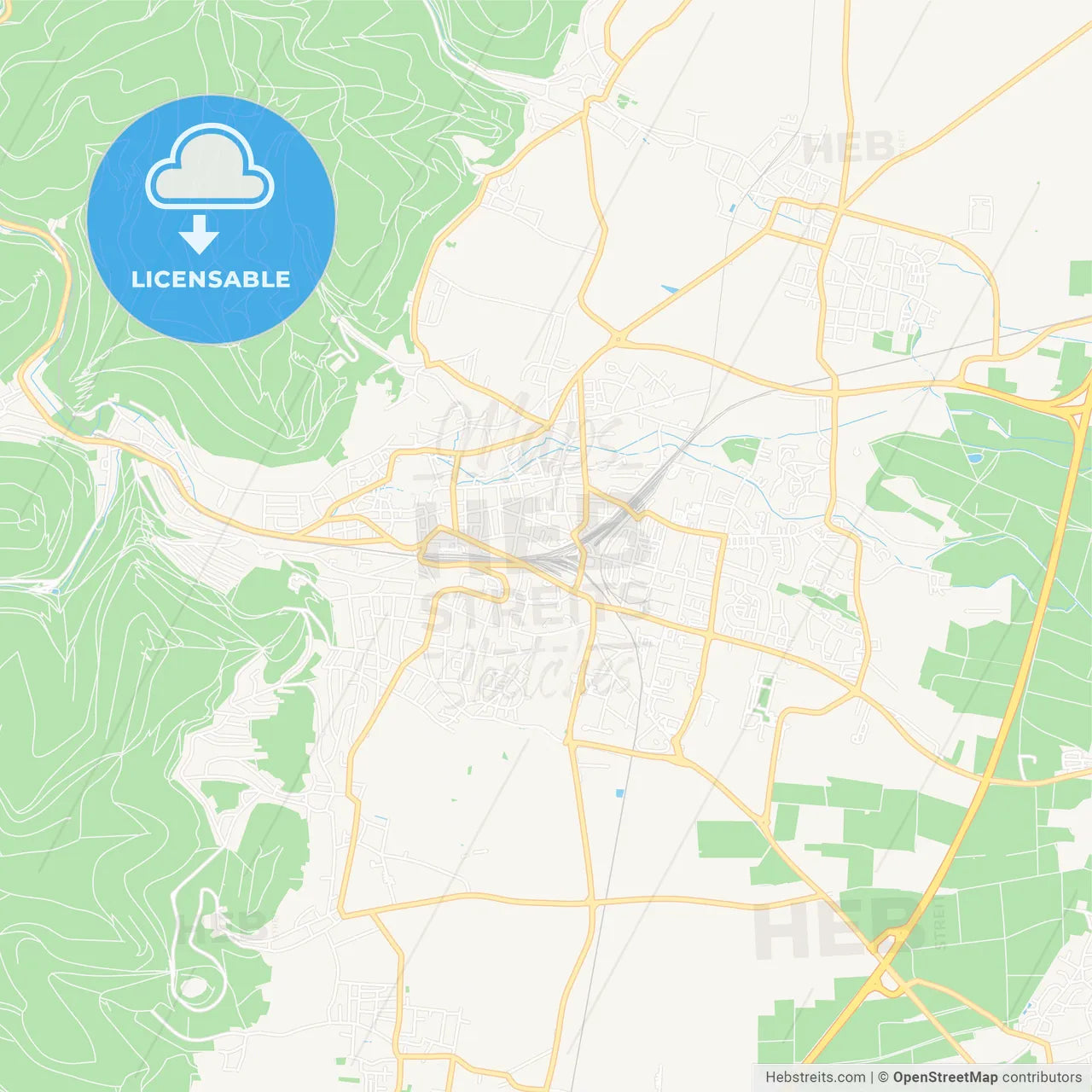 Neustadt an der Weinstrase, Germany Vector Map - Classic Colors