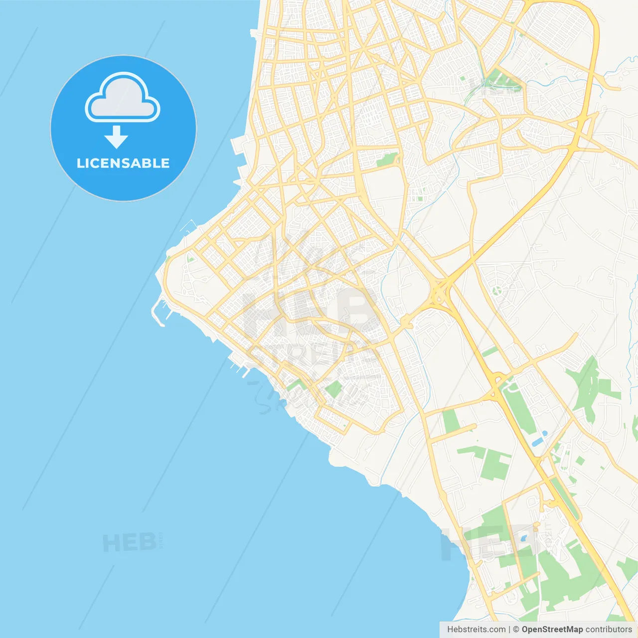 Kalamaria, Greece Vector Map - Classic Colors