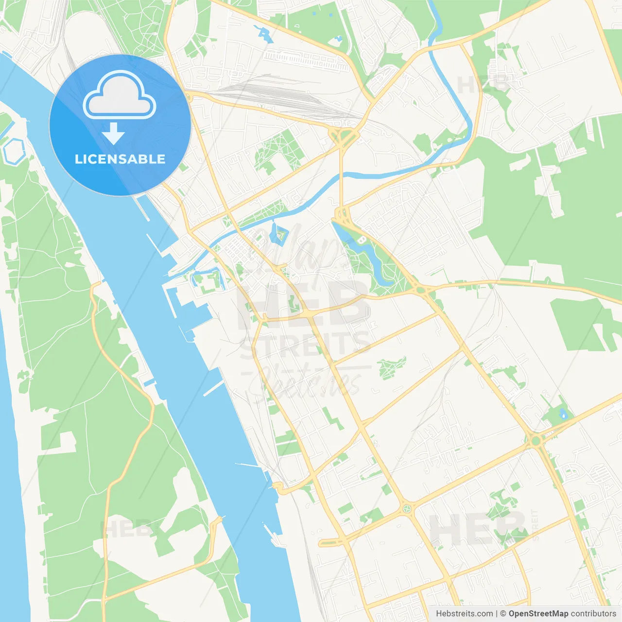 Klaipeda, Lithuania Vector Map - Classic Colors