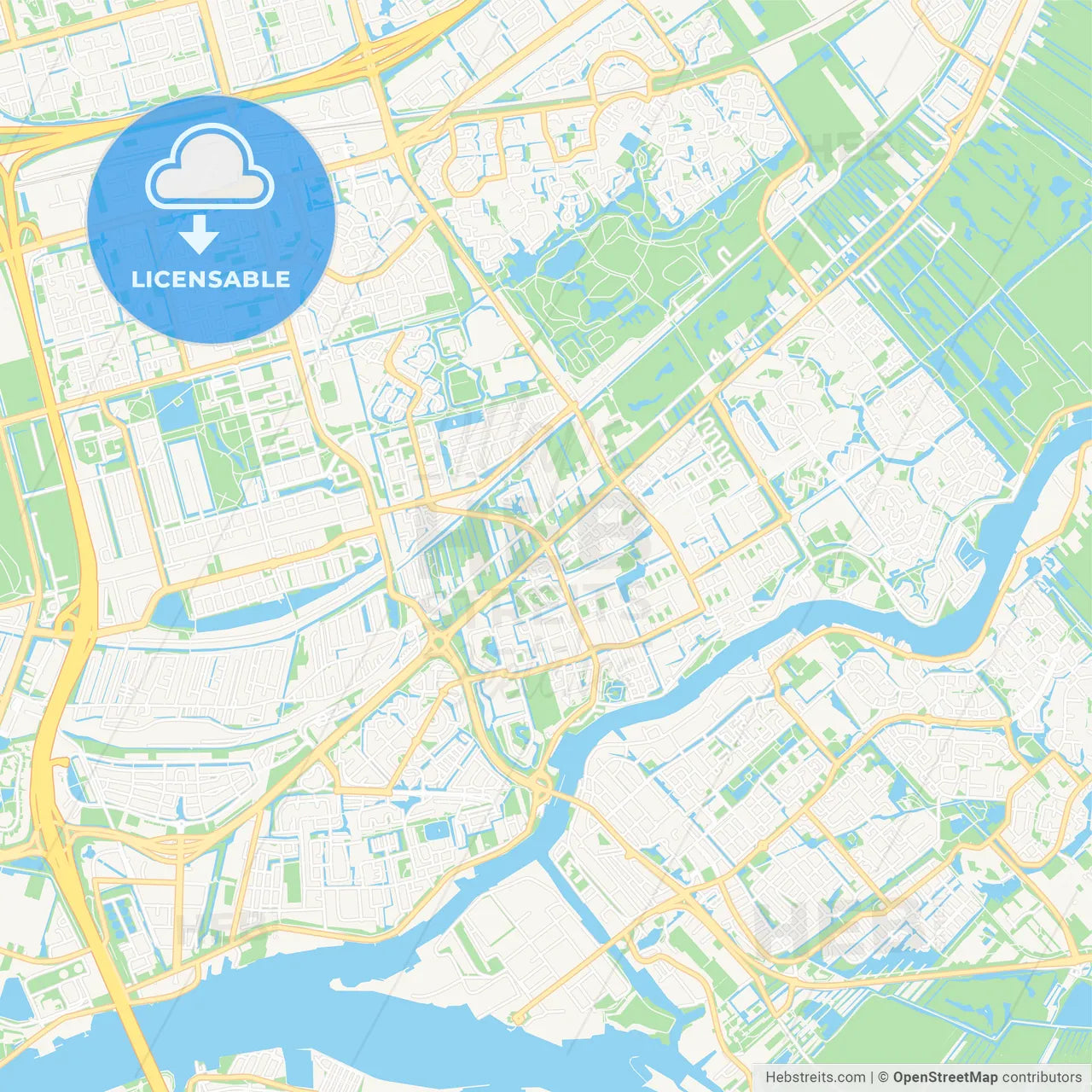 Capelle aan den IJssel, Netherlands Vector Map - Classic Colors