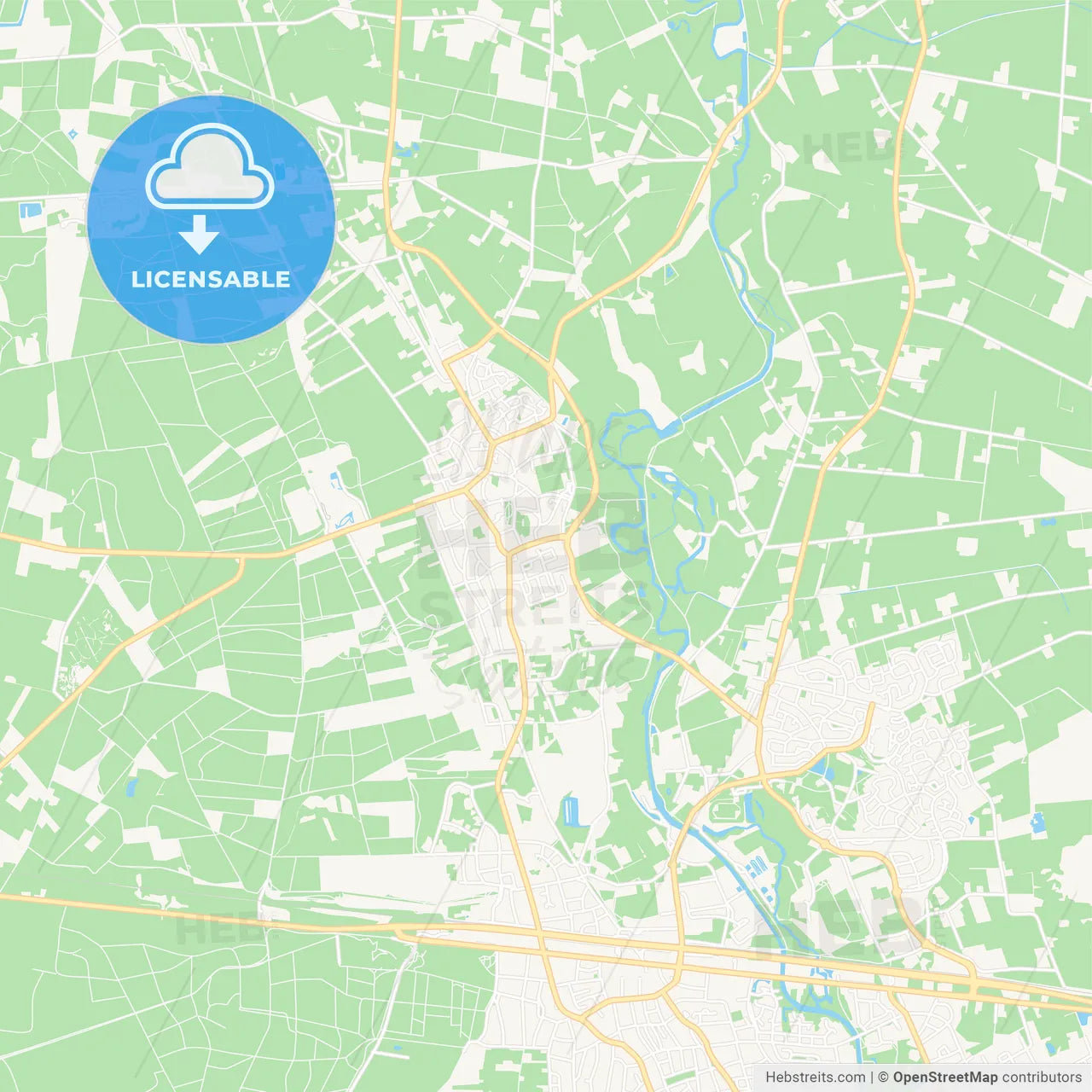 Hellendoorn, Netherlands Vector Map - Classic Colors