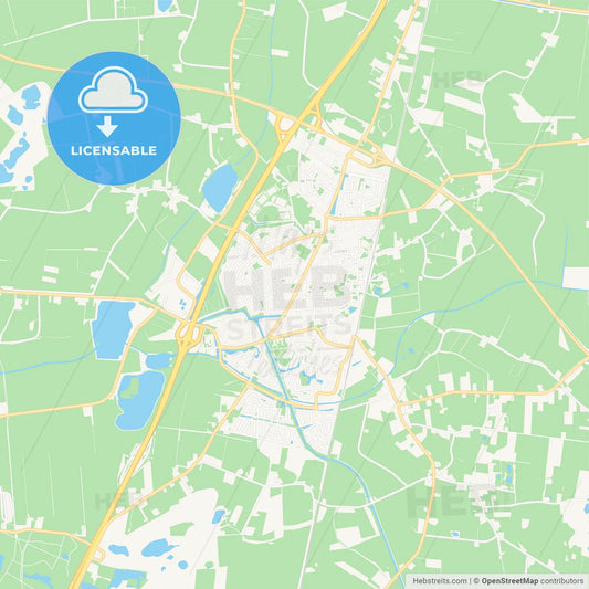 Midden-Drenthe, Netherlands Vector Map - Classic Colors