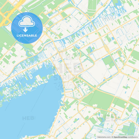 Aalsmeer, Netherlands Vector Map - Classic Colors