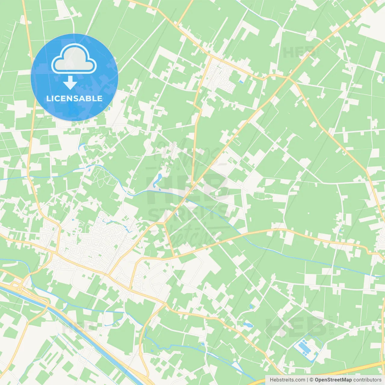 Bernheze, Netherlands Vector Map - Classic Colors