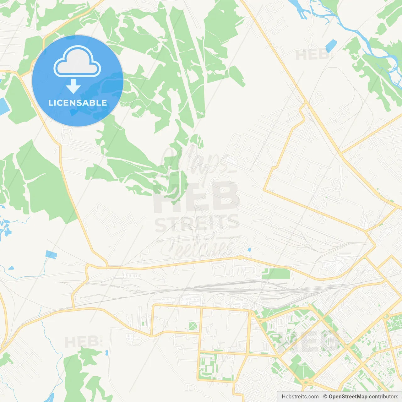 Komsomolsk-on-Amur, Russia Vector Map - Classic Colors