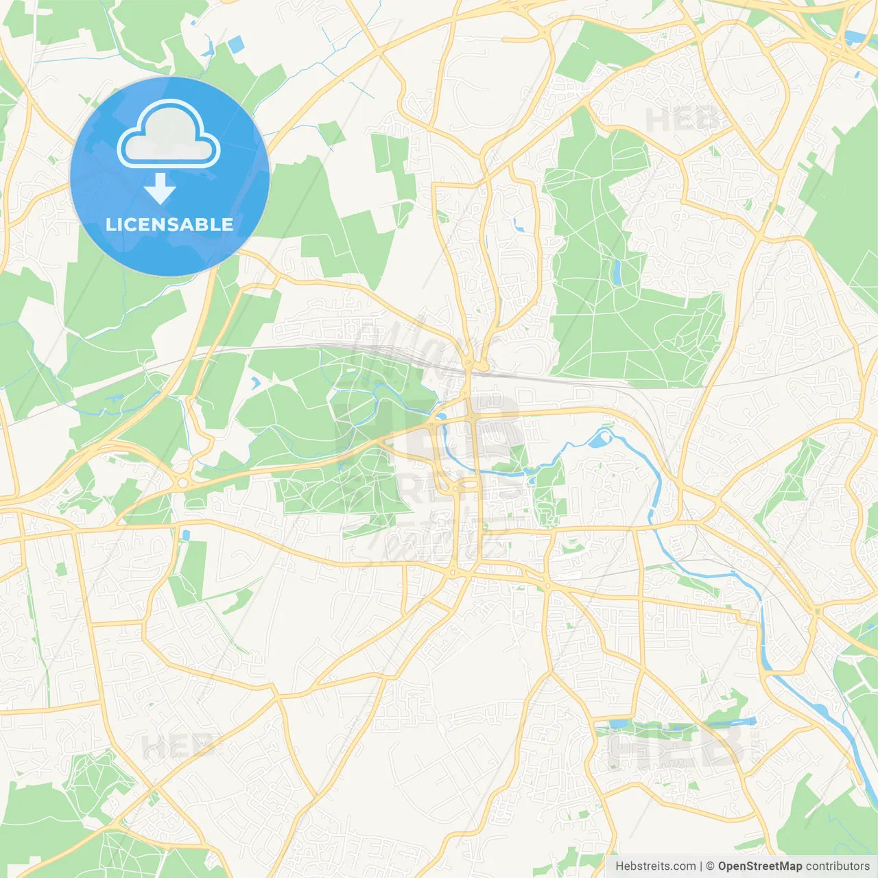 Colchester, England Vector Map - Classic Colors