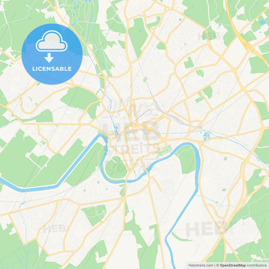 Chester, England Vector Map - Classic Colors