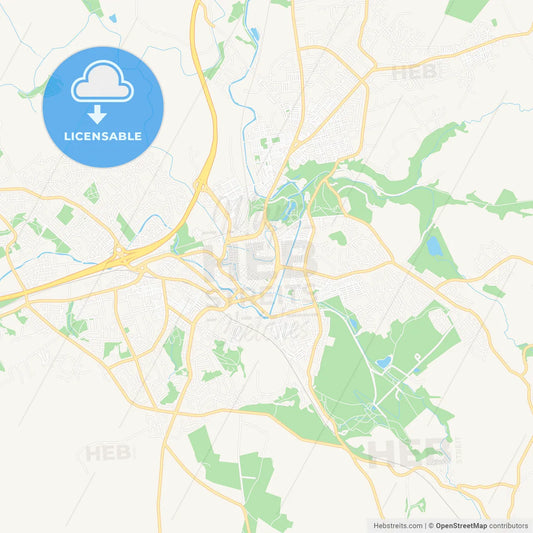 Burnley, England Vector Map - Classic Colors