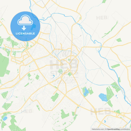 Loughborough, England Vector Map - Classic Colors