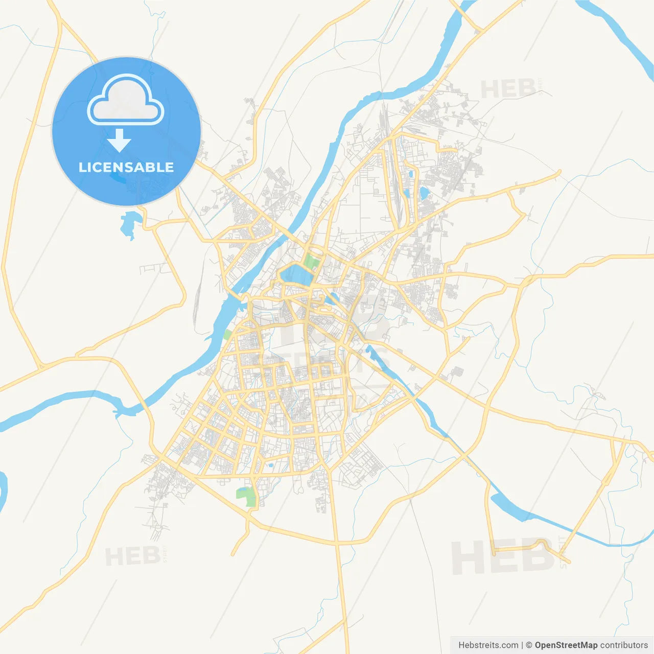 Printable street map of Kota, India