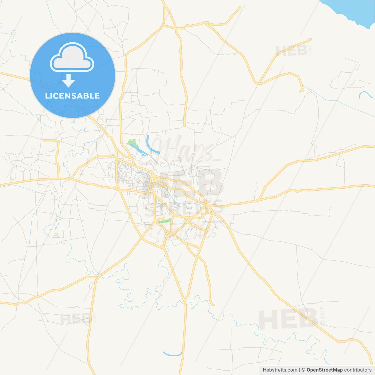 Printable street map of Rangpur, Bangladesh
