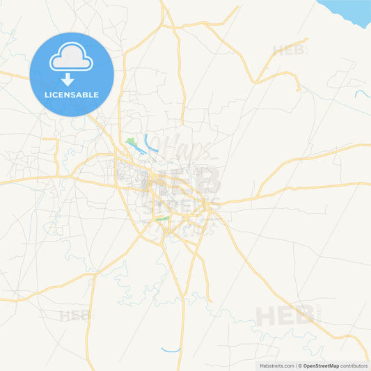 Printable street map of Rangpur, Bangladesh
