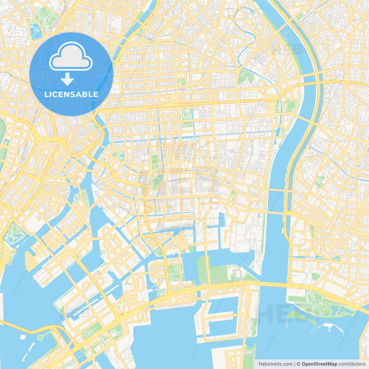 Printable street map of Kōtō, Japan
