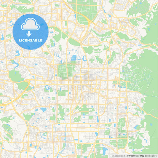 Printable street map of Nara, Japan