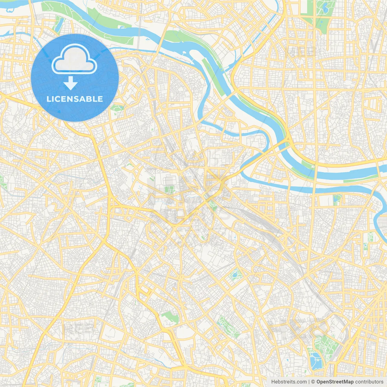 Printable street map of Kita, Japan