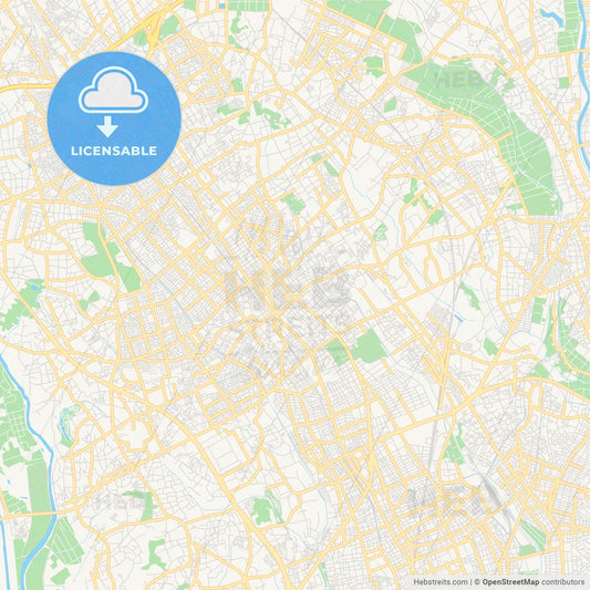 Printable street map of Ageo, Japan