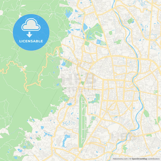 Printable street map of Chiang Mai, Thailand
