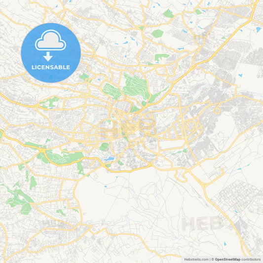 Printable street map of Nairobi, Kenya