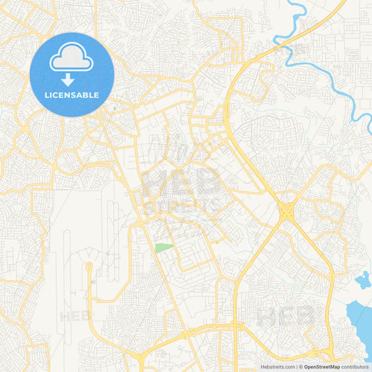 Printable street map of Ikeja, Nigeria