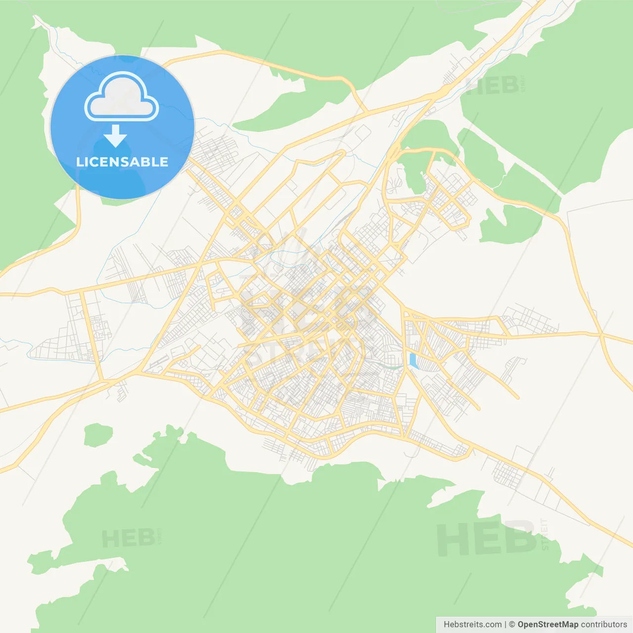 Printable street map of Batna, Algeria