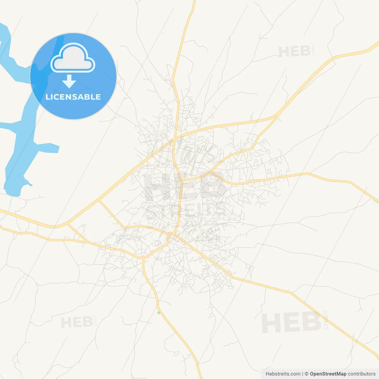 Printable street map of Ikire, Nigeria