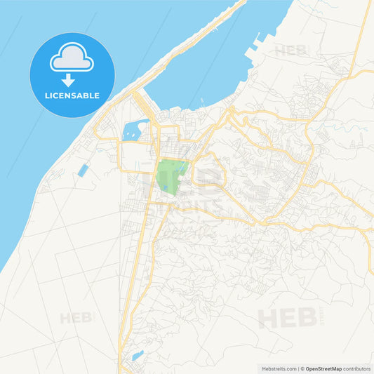 Printable street map of Lobito, Angola