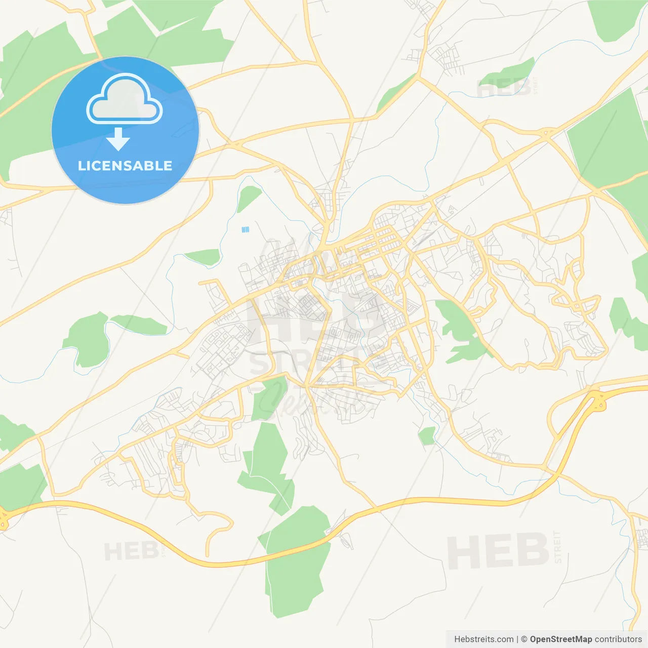 Printable street map of Chlef, Algeria