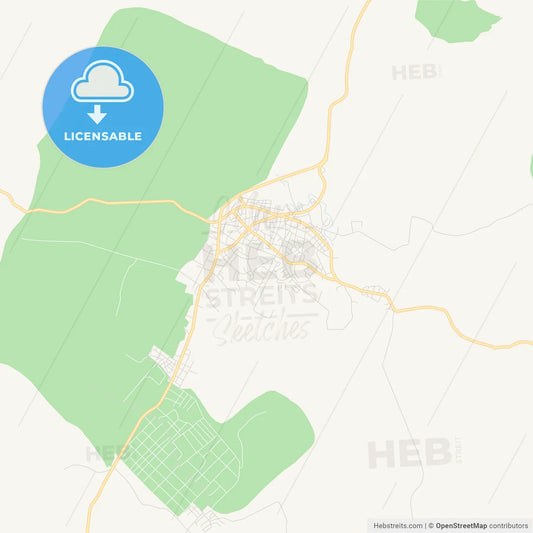Printable street map of Loum, Cameroon