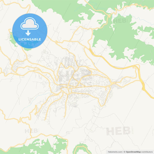 Printable street map of Medea, Algeria