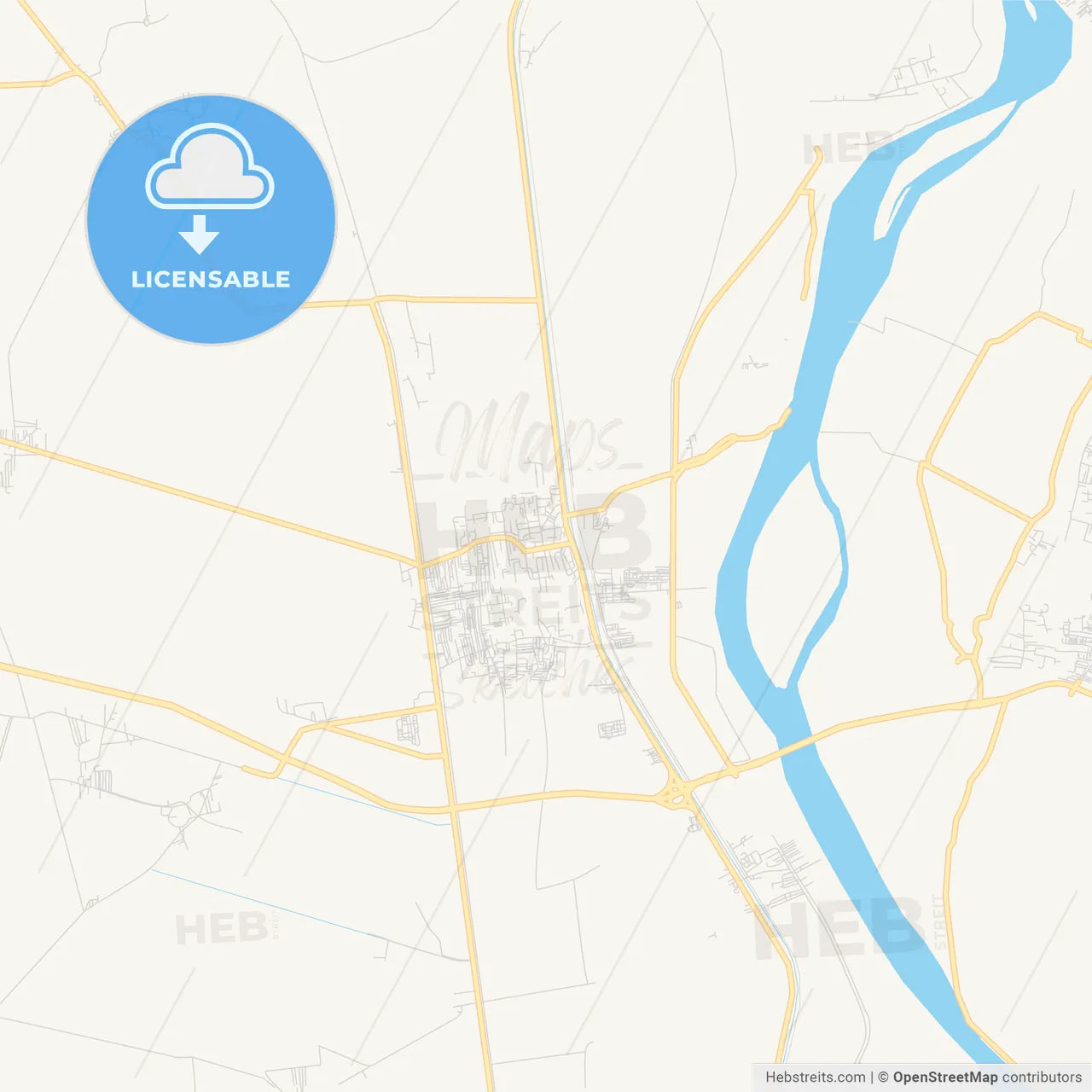 Printable street map of Mallawi, Egypt