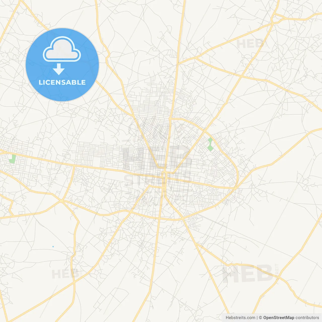 Printable Street Map Of Bohicon, Benin – HEBSTREITS