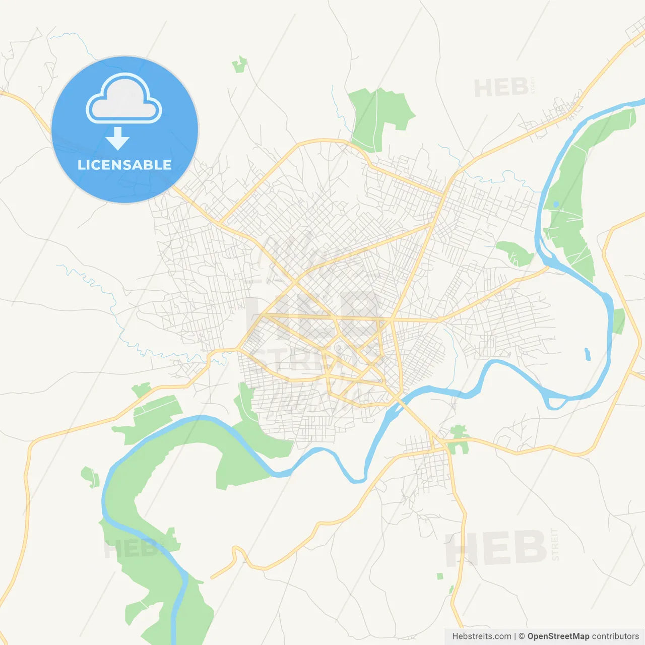 Printable street map of Kankan, Guinea