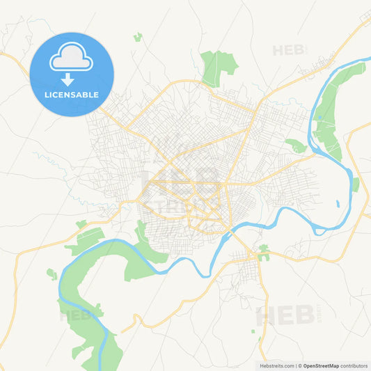 Printable street map of Kankan, Guinea