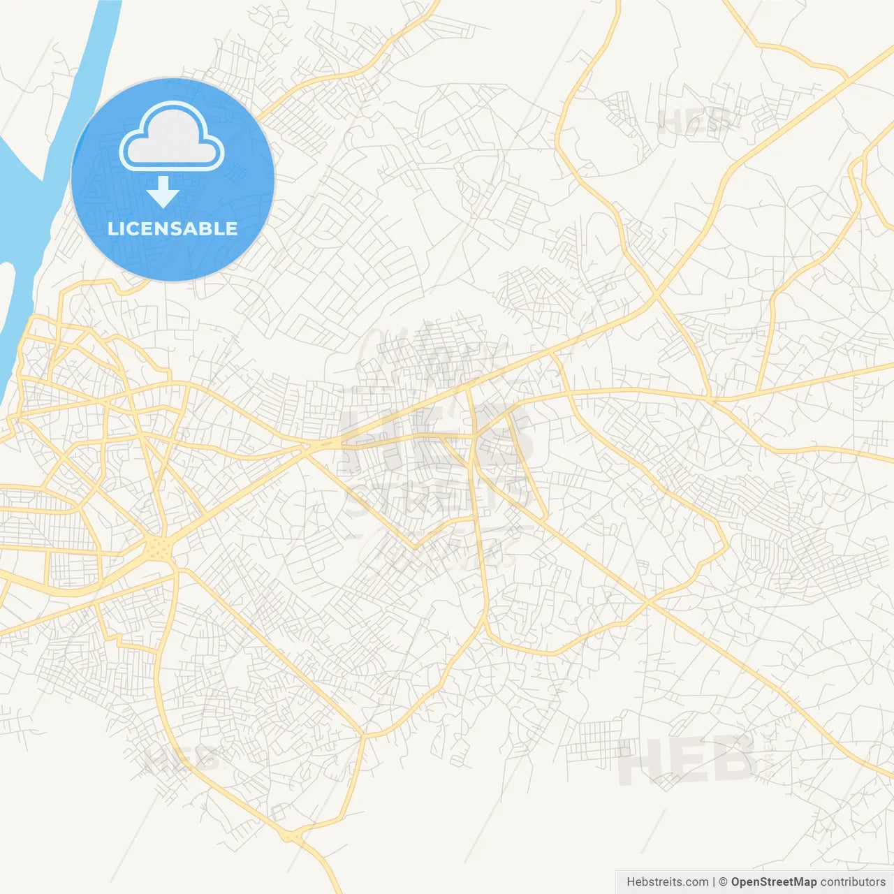 Printable street map of Nkpor, Nigeria
