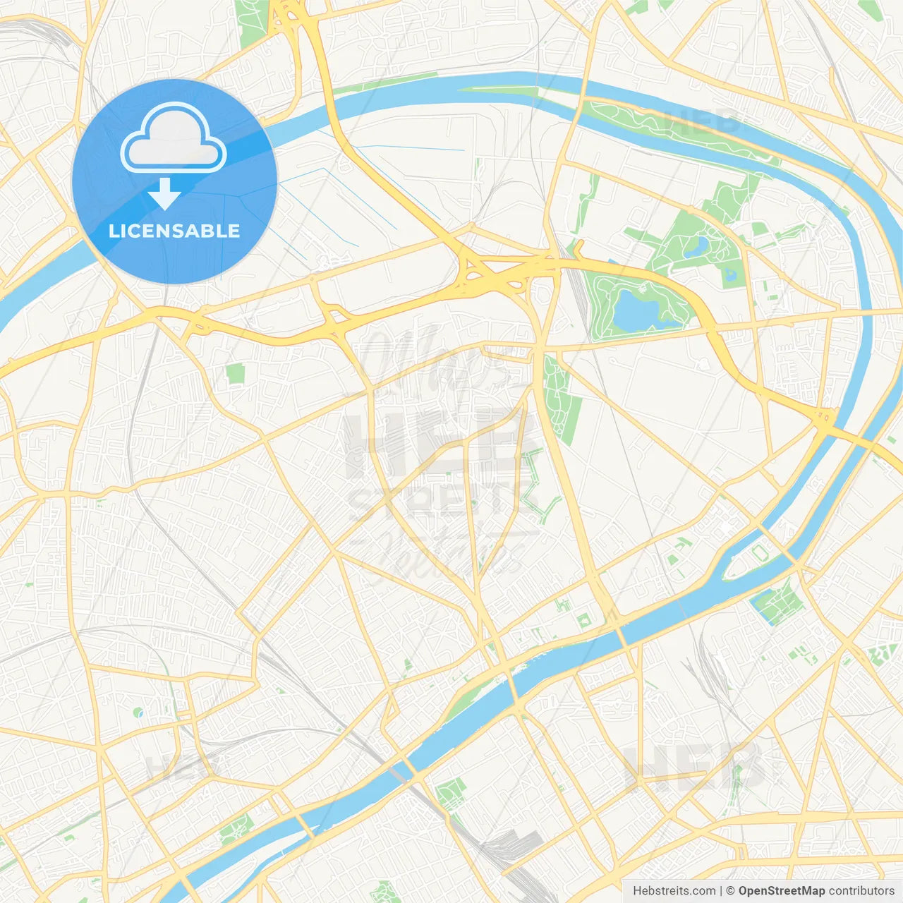 Gennevilliers, France Vector Map - Classic Colors